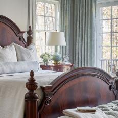 Traditional Bedroom With Tufted Bench
