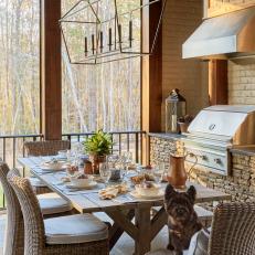 Screened Porch With Dining Table