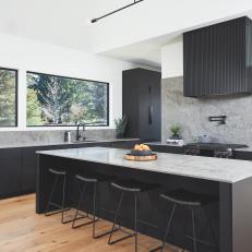 Modern Kitchen With Gray Island