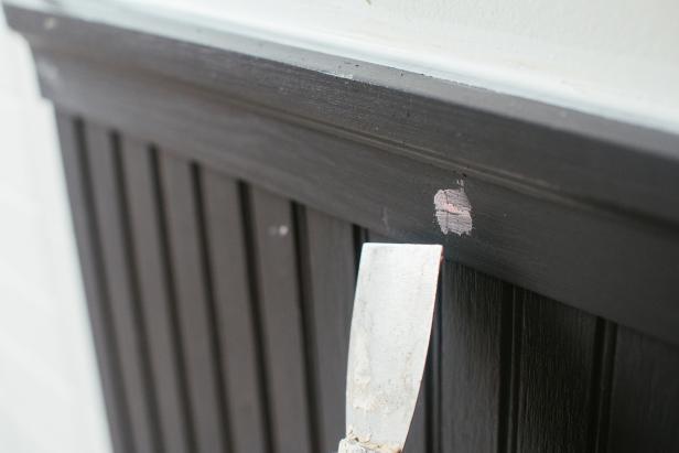 Use wood filler to fill in the holes created by your nail gun or driver.