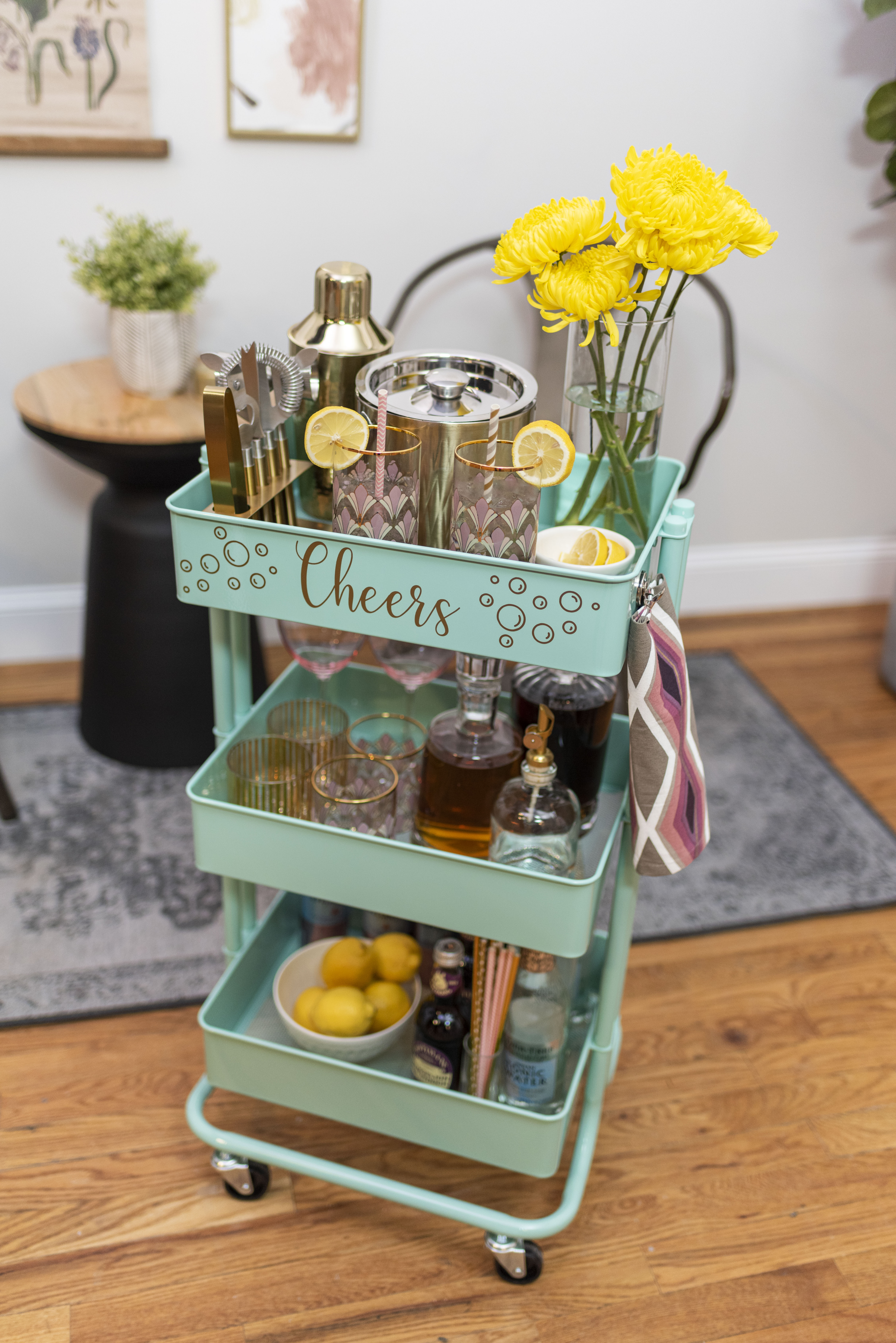 Details about   Rolling Cart With Wheel Rolling Cart Bathroom Bedroom Kitchen Organizer 3 Tiers 