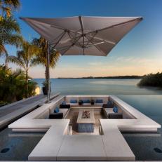 Waterfront Infinity Pool With Sunken Lounge