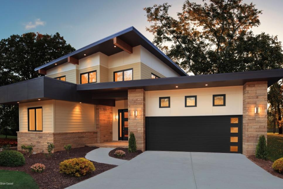 Bold in Black modern garage door