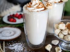 Try this decadent twist on white hot cocoa during chilly months. The smooth almond flavor of Amaretto liqueur adds warmth, while the whipped cream and cookies are fun garnishes for this grown-up version of hot chocolate.