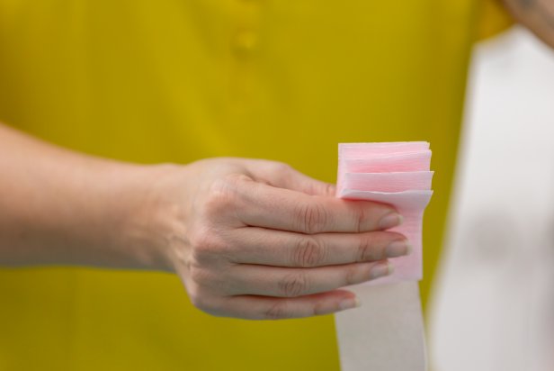 Fold the crepe paper accordion style in three inch sections.