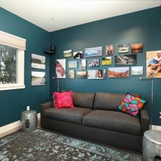 Blue Room With Photo Gallery Wall