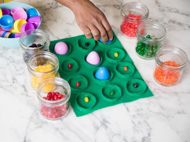 An Easter Candy Matching Game Made With Felt