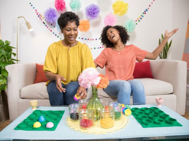 An Easter Matching Game Made Out of Felt and Plastic Easter Eggs