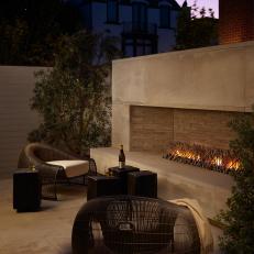 Modern Outdoor Patio With Fireplace