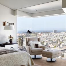 Panoramic View in Contemporary Master Bedroom