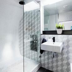 Modern, Geometric Tile Bathroom