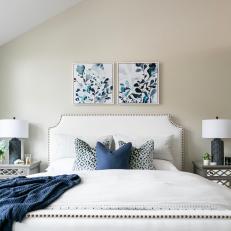 Blue and White Master Bedroom