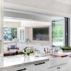 White Kitchen With Pass Through Window