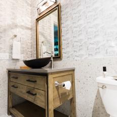 Silver Small Bathroom With Terrazzo Tile