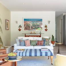 Transitional Living Room With Coastal Colors