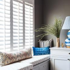 Cushioned Window Seat With Storage
