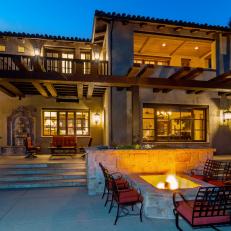 Mediterranean Patio With Fire Pit