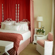 Refined Guest Bedroom Features a Canopy of Draperies