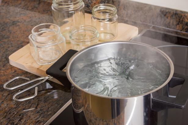 Use a large stock pot to sterilize canning jars.