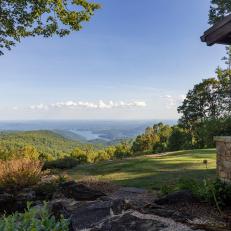 View of Lake From Back of Mountaintop Home in Sapphire, North Carolina