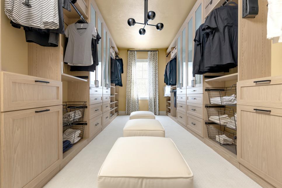 Luxurious Walk-In Master Closet Has Plenty of Storage Options