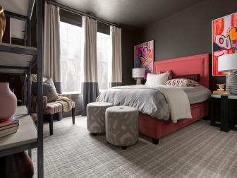 Gray Teen Bedroom Successfully Mixes Patterns for Unique Style