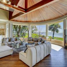 Rounded Sitting Room With Water View