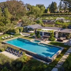 Luxury Backyard Overview With Infinity Pool