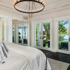 Transitional Master Bedroom With River View