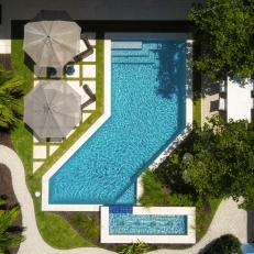 Aerial View of Backyard Pool