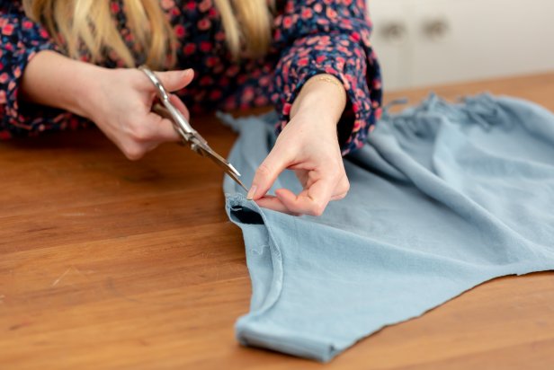 Upcycle an old shirt into a reusable bag that's perfect for the farmer's market.