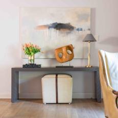Gray Console Table With Tulips