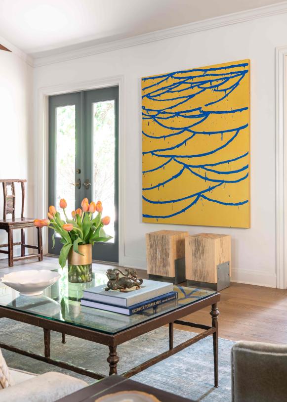Yellow Art and Coffee Table