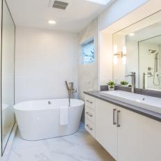 White Spa Bathroom With Soaking Tub