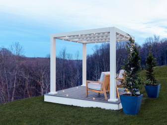 Built-In Lighting Allows for Pergola to Be Enjoyed Both Day and Night