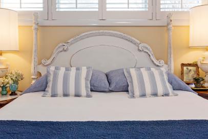 Painted store wood headboard