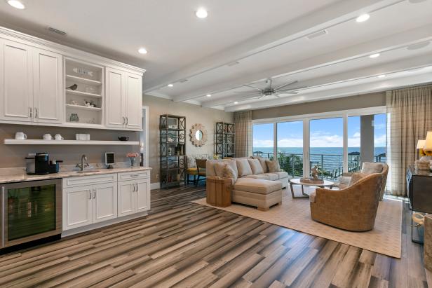 coffee station in living room