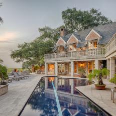 Luxurious Swimming Pool and Lounging Deck Overlooking Georgia Wetlands