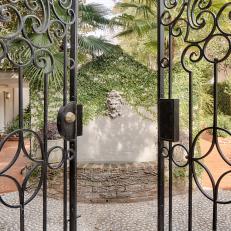 Wrought Iron Gate and Fountain