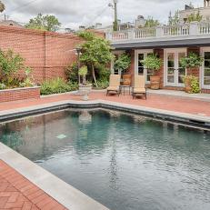 Courtyard With Pool and Brick Patio