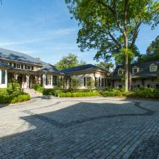 Cobblestone Driveway and Home Exterior