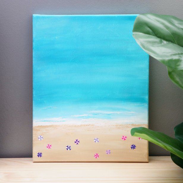 Handmade's Karen Kavett's give step-by-step instructions on how to create an adorable beach scene painting.