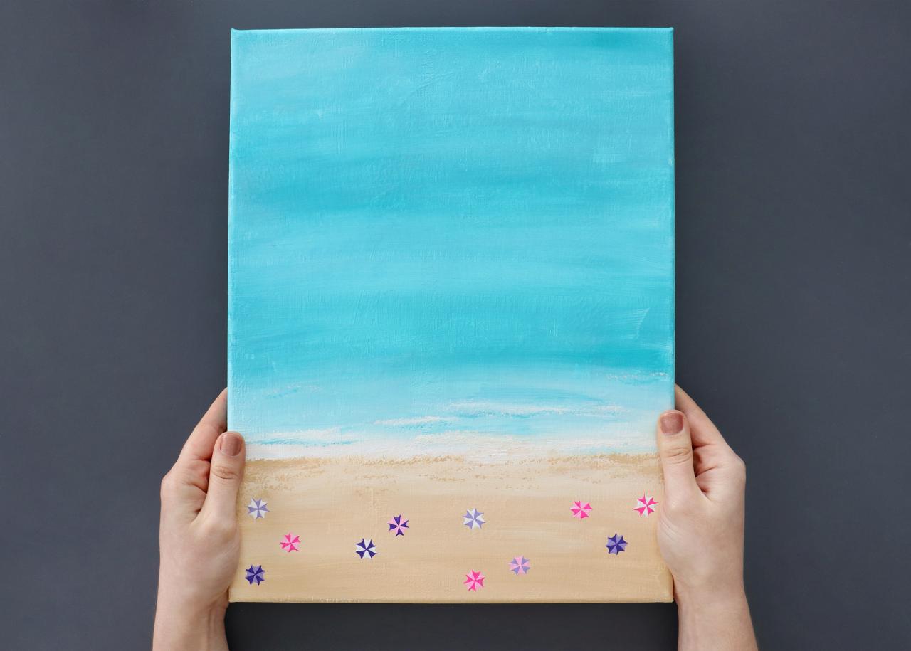 How to Make a DIY Beach Scene Painting | HGTV
