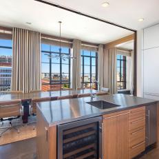 Modern Kitchen With Dining Room View