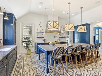 Chef Kitchen With Mosaic Tile Floor