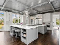 Kitchen With Coffered Ceiling