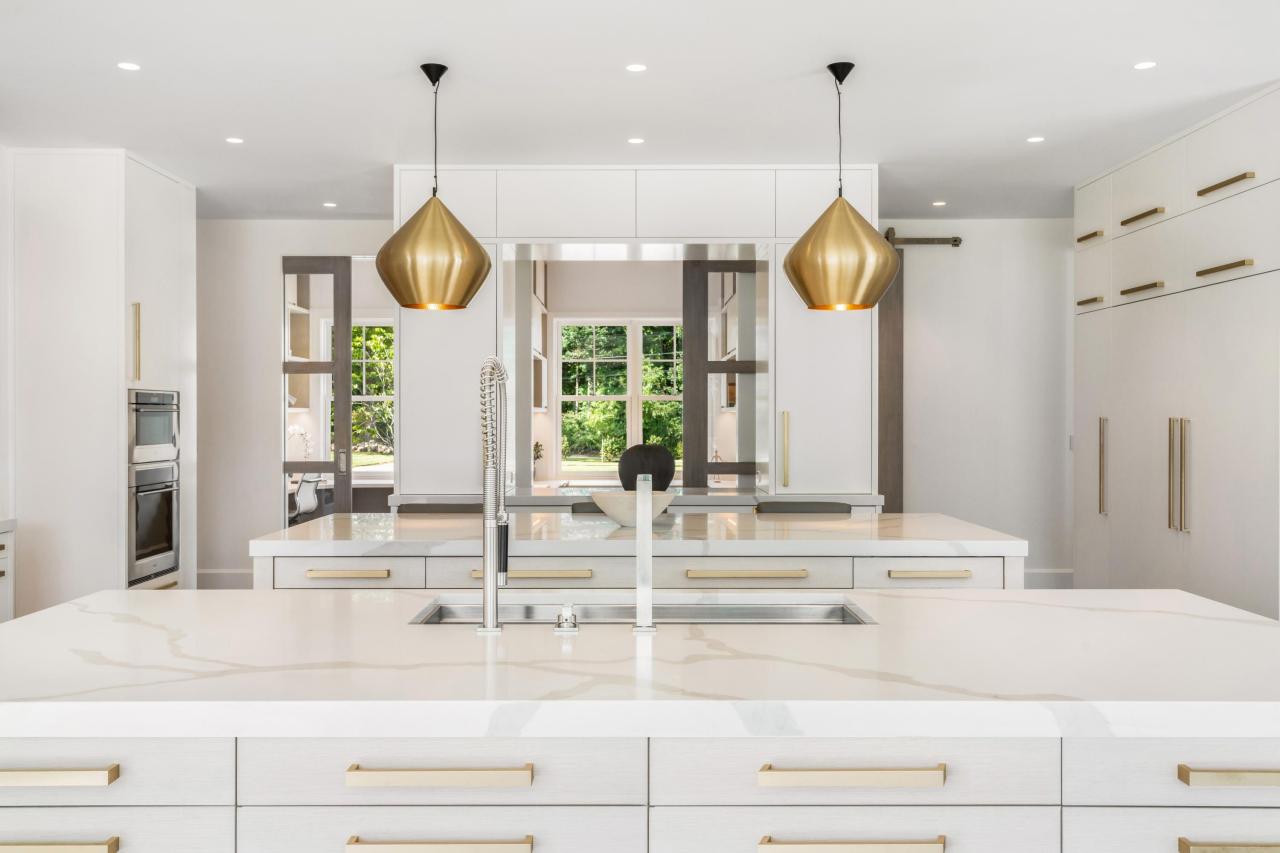 modern luxry white and gold kitchen table