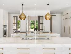White Kitchen With Gold Accents