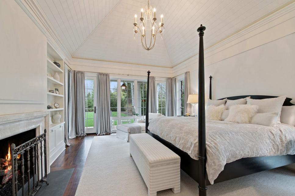 Elegant Master Bedroom With Grand Vaulted Ceilings | HGTV