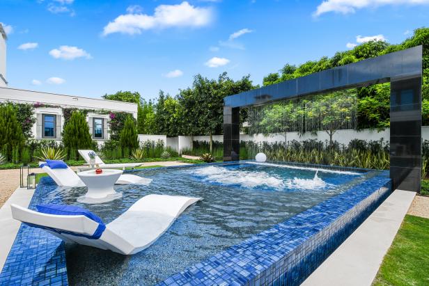 luxurious backyard landscaping ideas with fancy pool